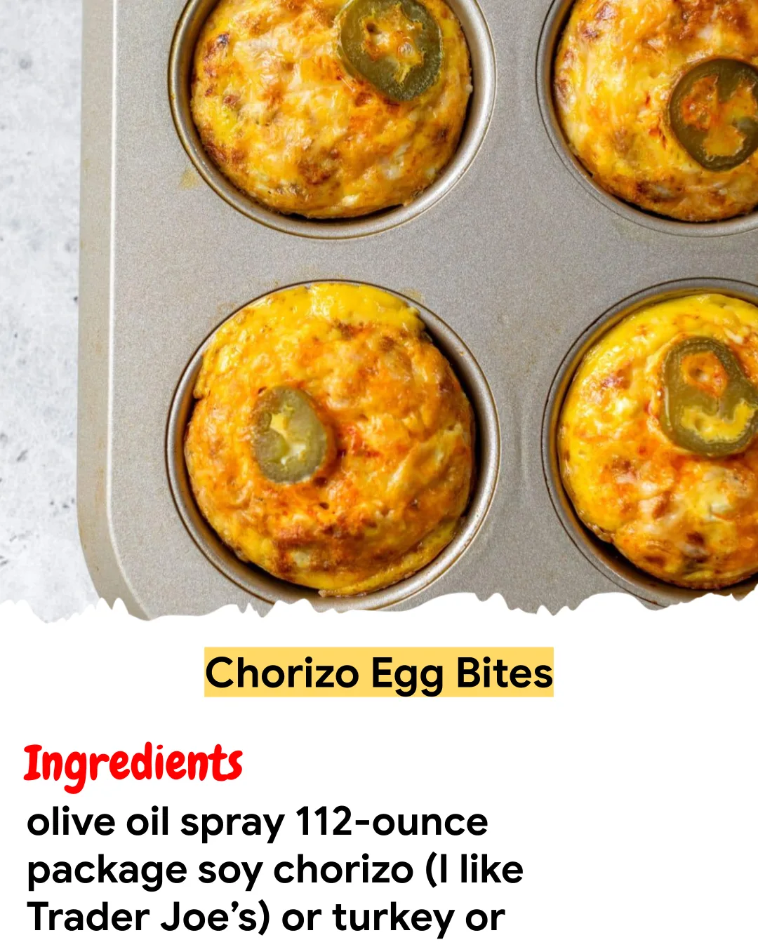 Meal Prep Recipe Chorizo Egg Bites