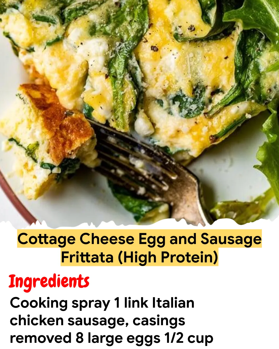 Meal Prep Recipe Cottage Cheese Egg and Sausage Frittata (High Protein)