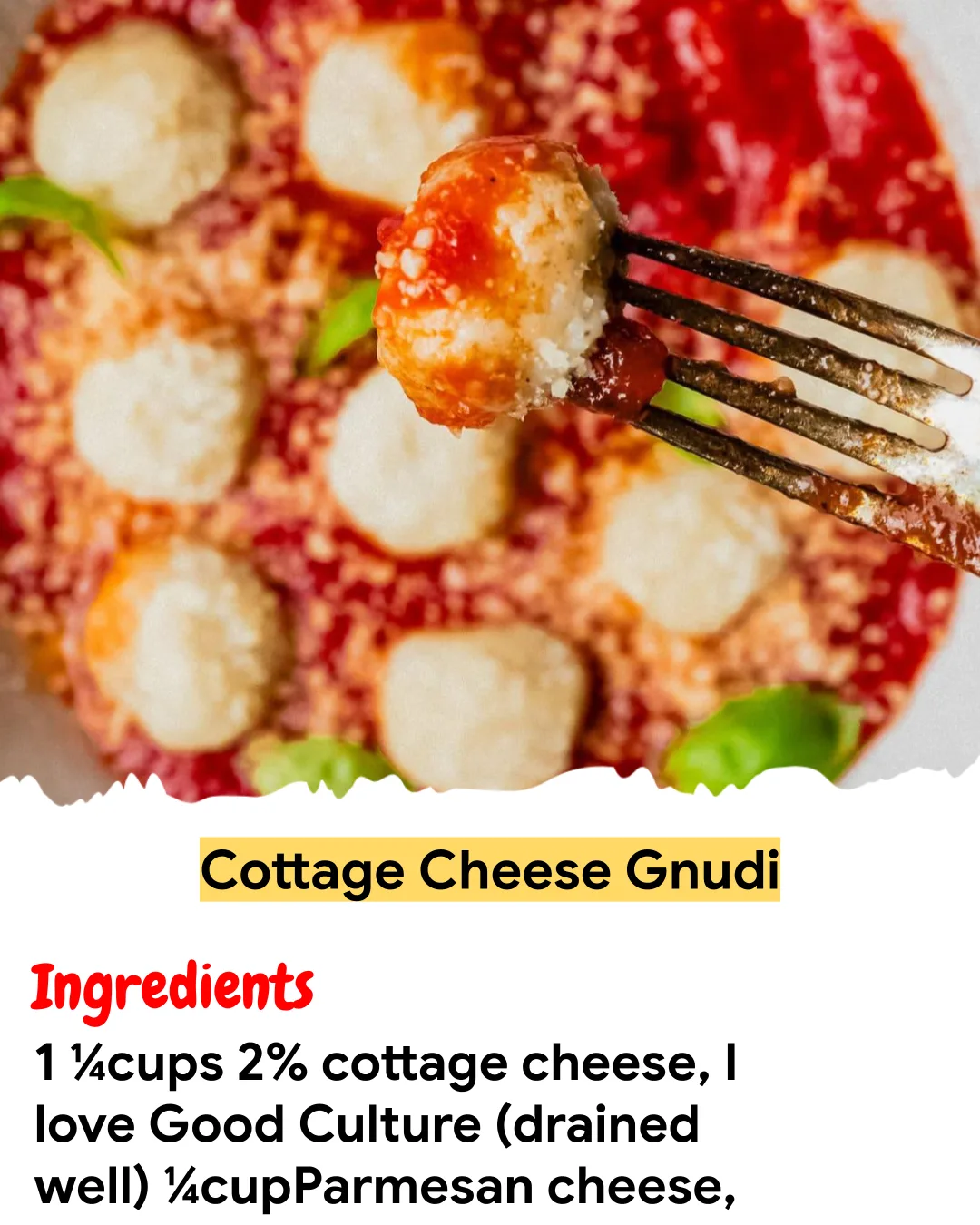 Meal Prep Recipe Cottage Cheese Gnudi