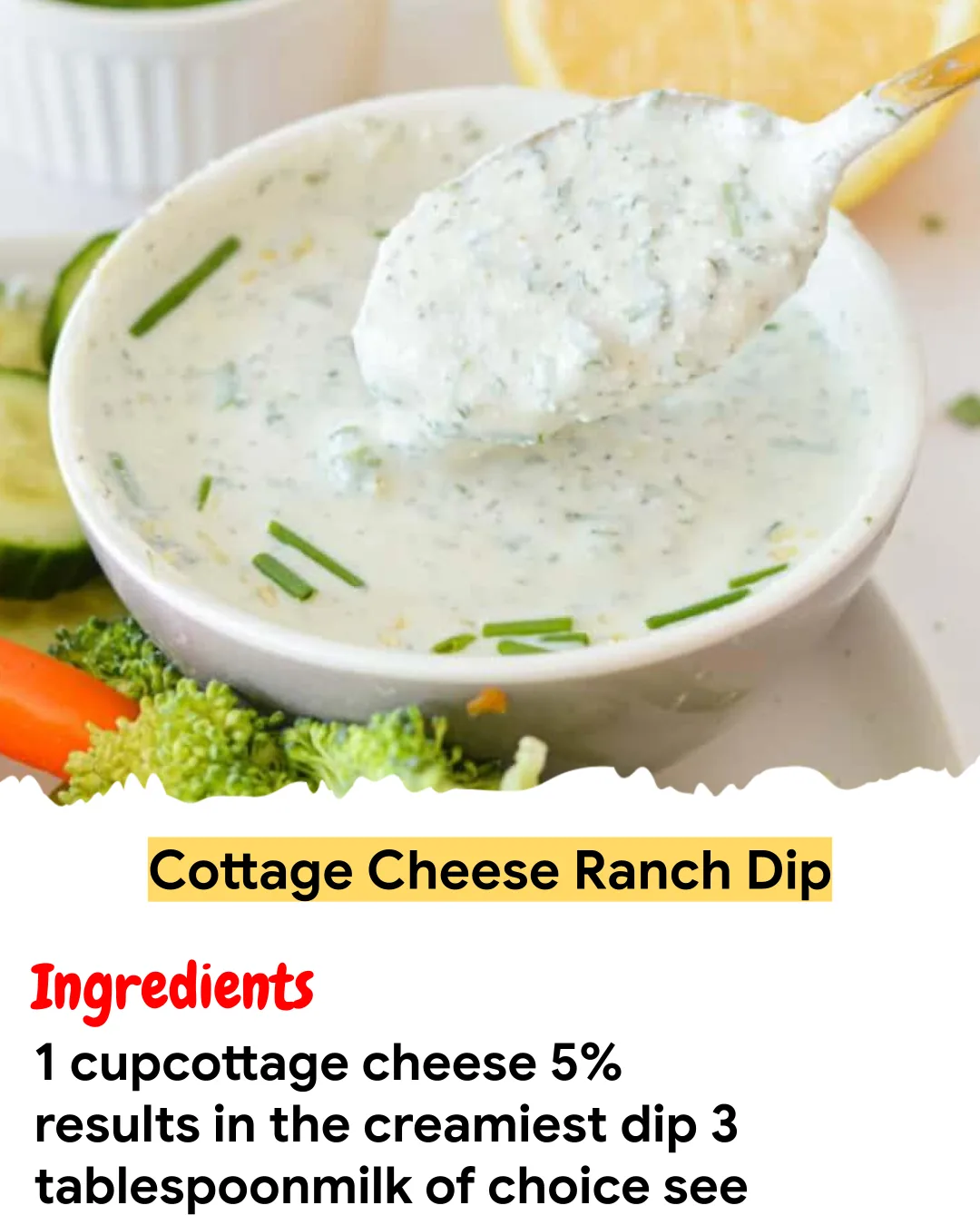 Meal Prep Recipe Cottage Cheese Ranch Dip