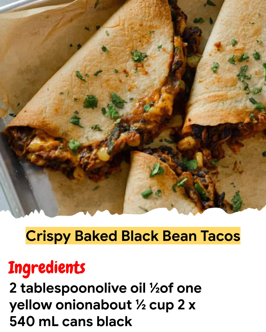 Meal Prep Recipe Crispy Baked Black Bean Tacos