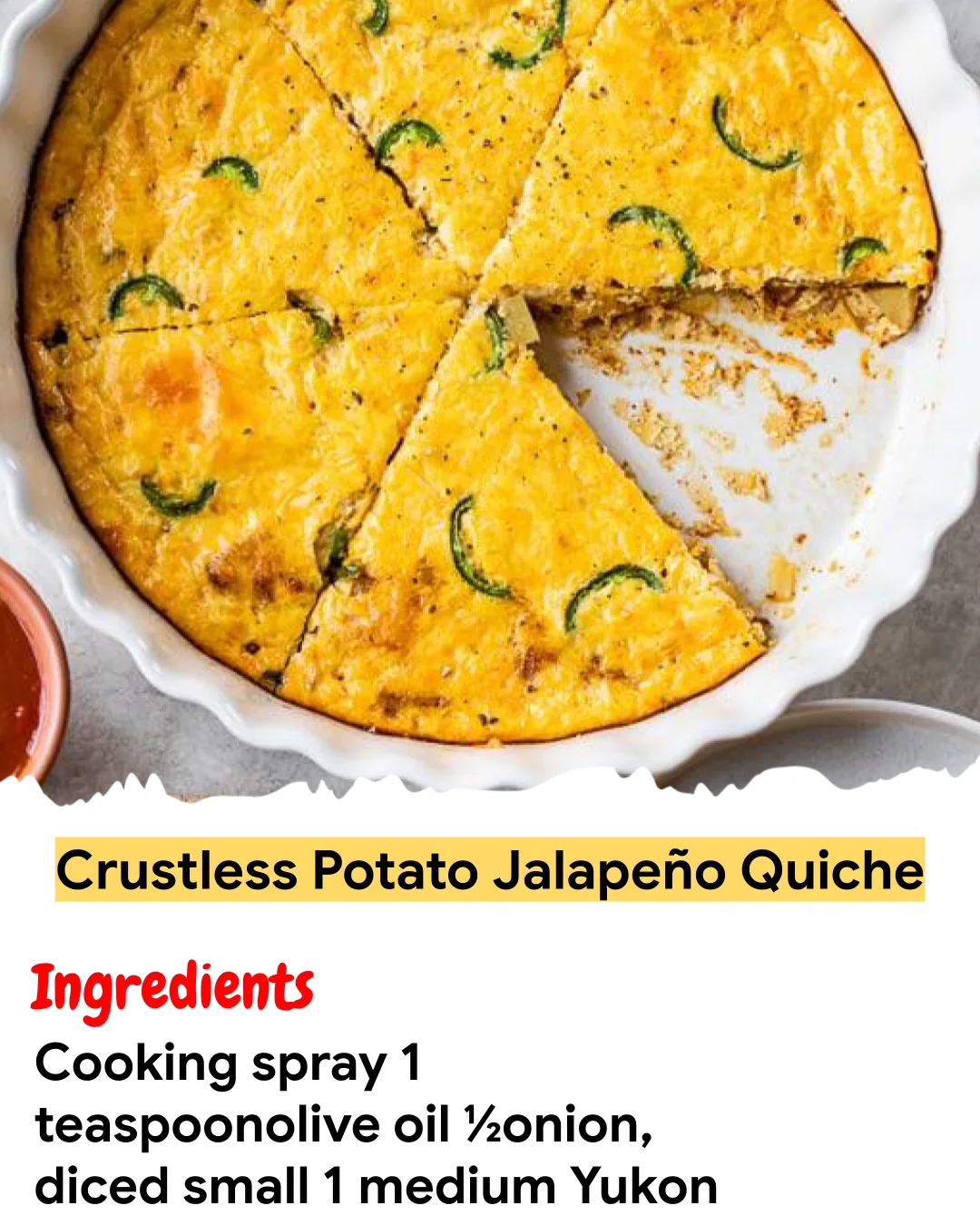 Meal Prep Recipe Crustless Potato Jalapeño Quiche