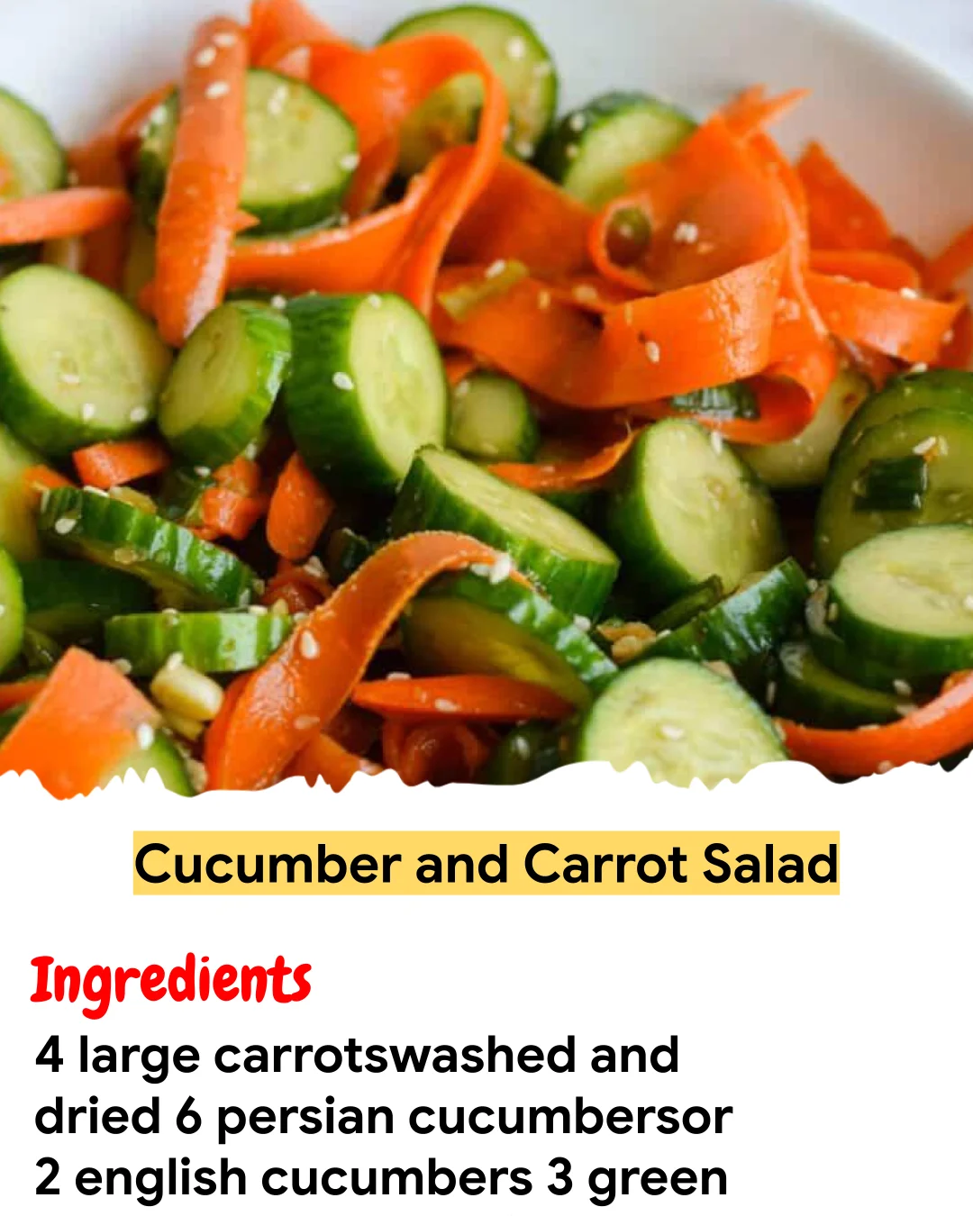 Meal Prep Recipe Cucumber and Carrot Salad
