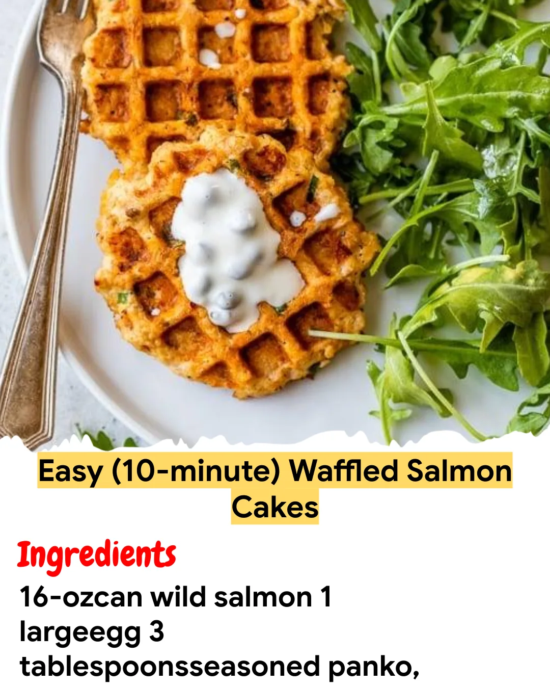 Meal Prep Recipe Easy (10-minute) Waffled Salmon Cakes