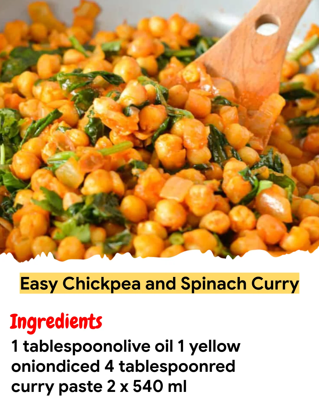 Meal Prep Recipe Easy Chickpea and Spinach Curry