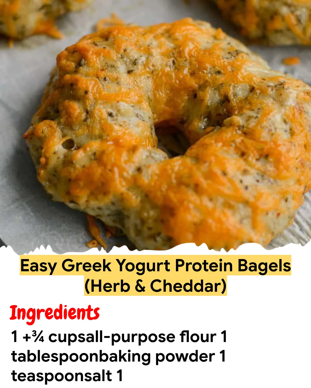 Meal Prep Recipe Easy Greek Yogurt Protein Bagels (Herb & Cheddar)