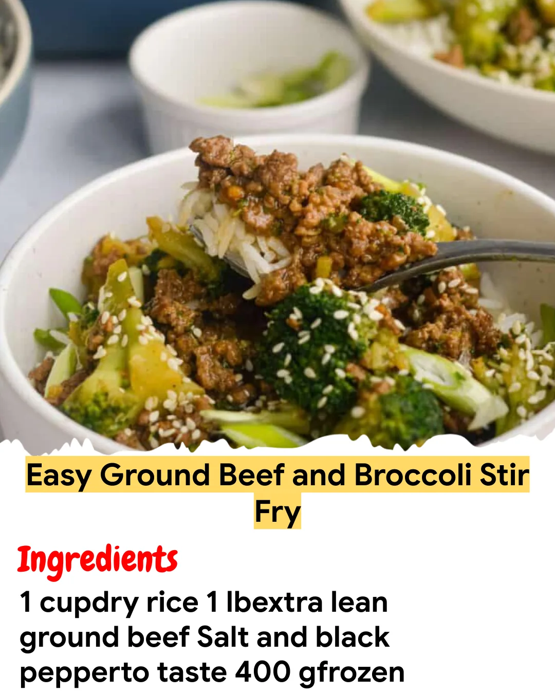 Meal Prep Recipe Easy Ground Beef and Broccoli Stir Fry