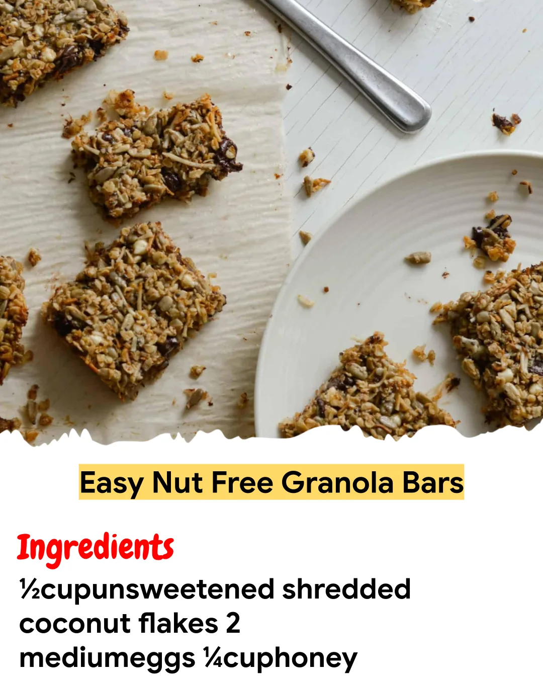 Meal Prep Recipe Easy Nut Free Granola Bars