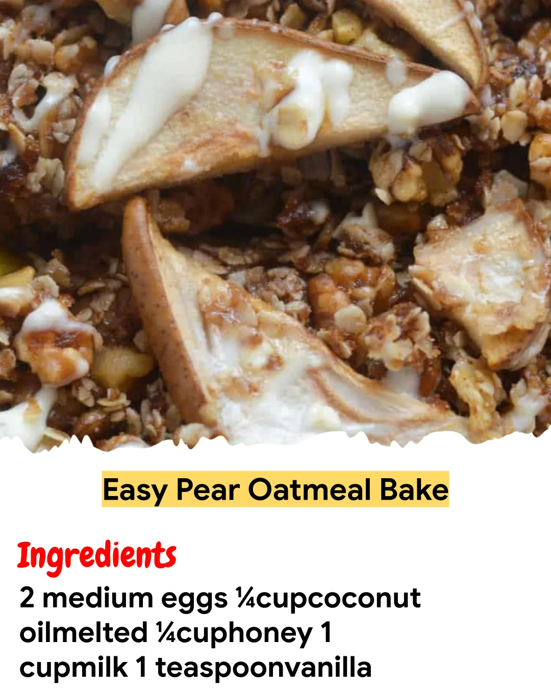 Meal Prep Recipe Easy Pear Oatmeal Bake