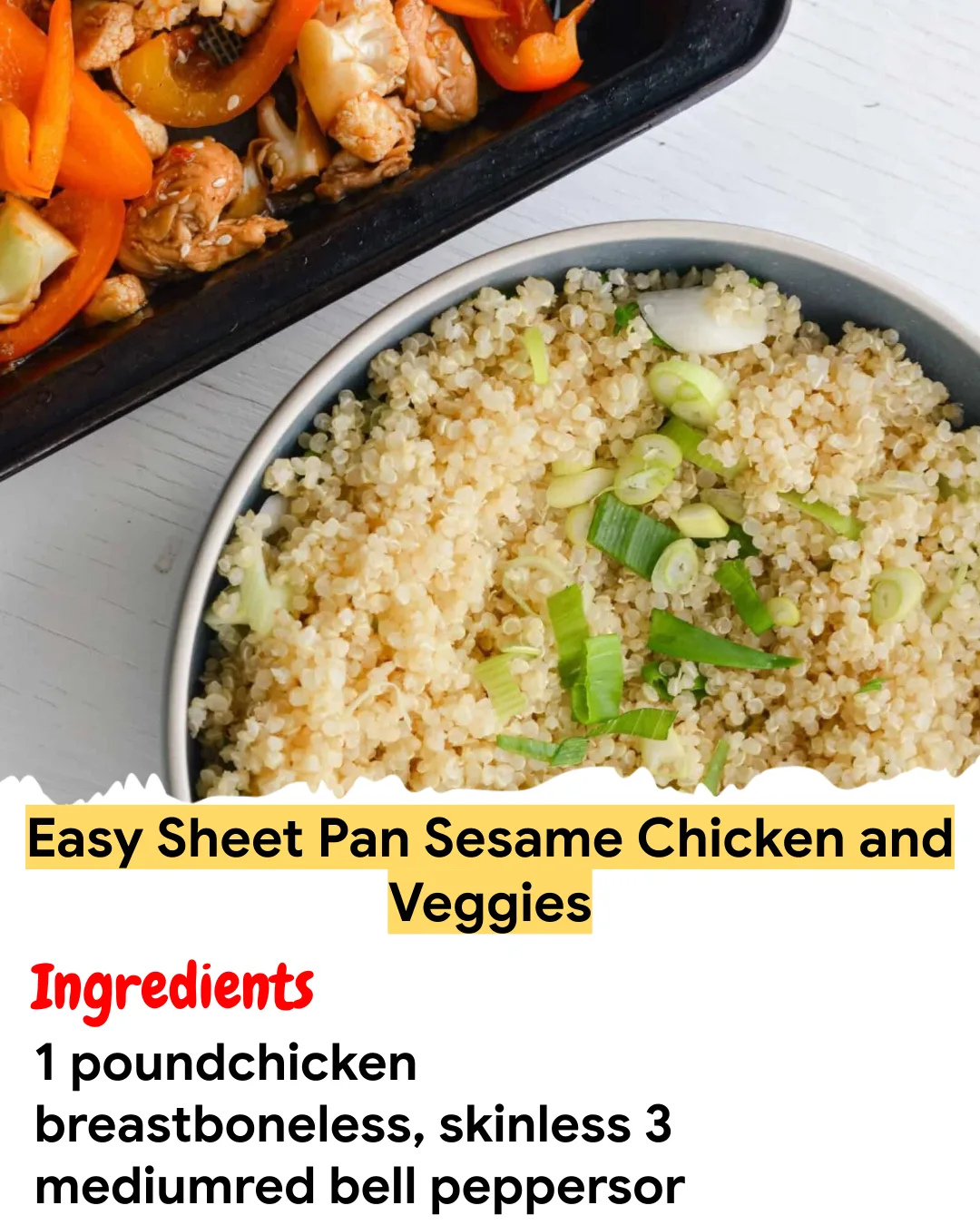 Meal Prep Recipe Easy Sheet Pan Sesame Chicken and Veggies