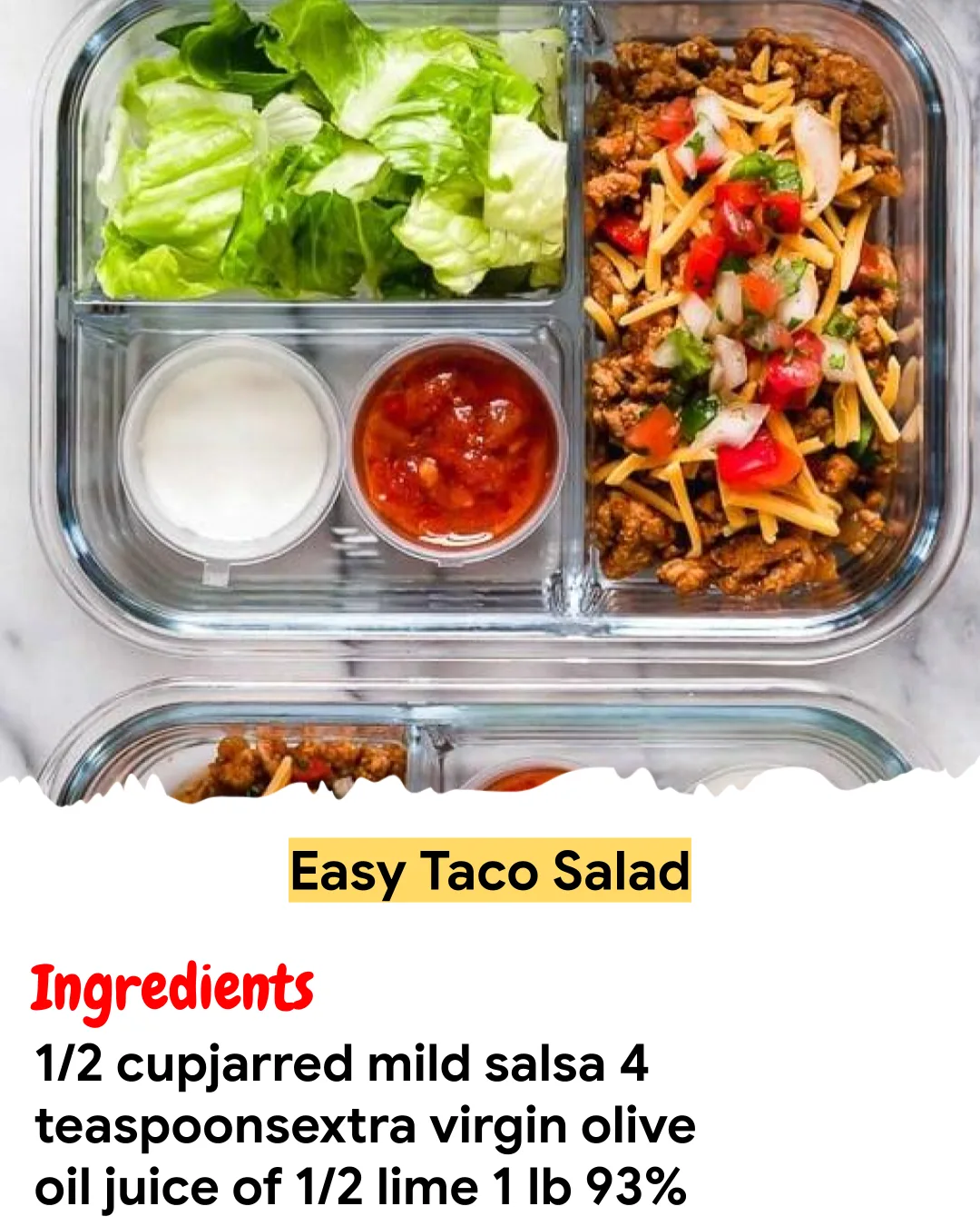 Meal Prep Recipe Easy Taco Salad