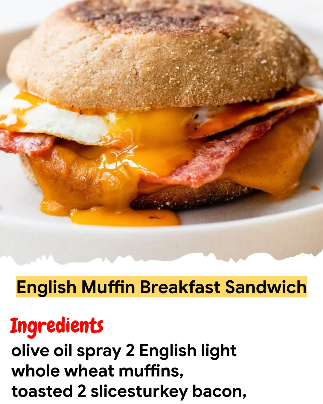 Meal Prep Recipe English Muffin Breakfast Sandwich