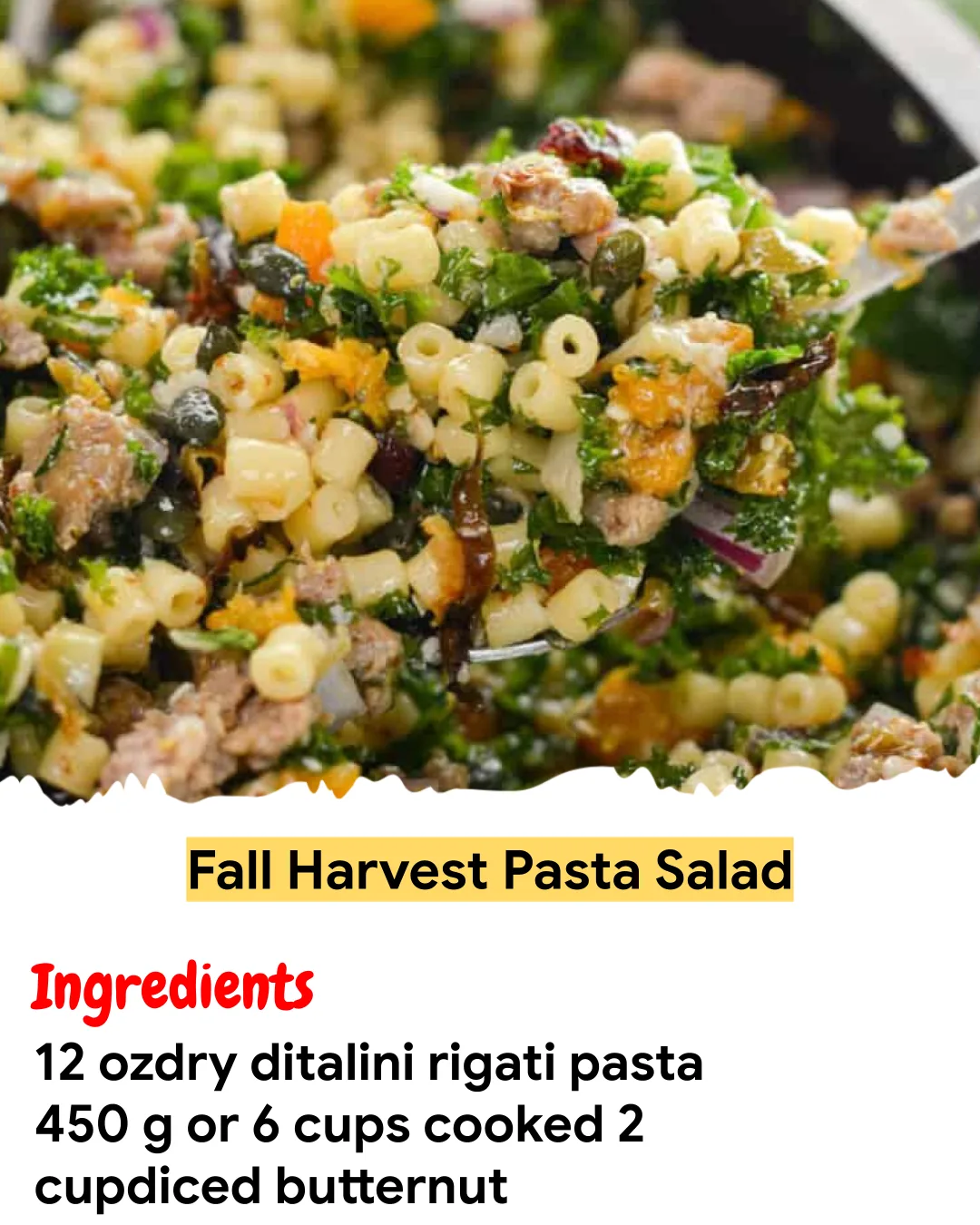 Meal Prep Recipe Fall Harvest Pasta Salad