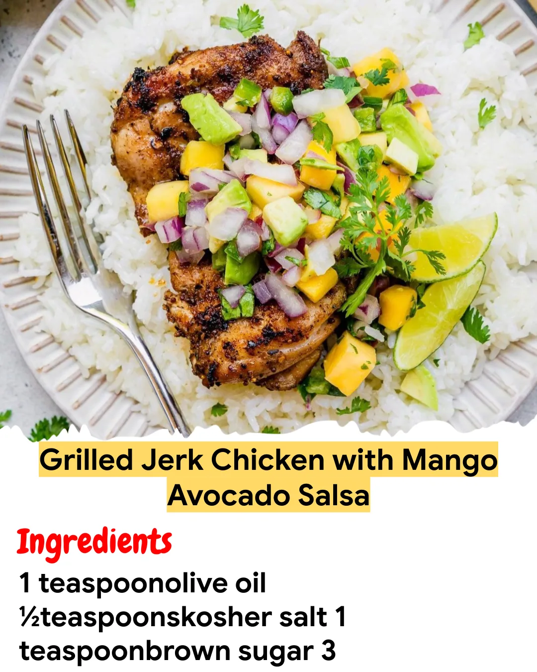 Meal Prep Recipe Grilled Jerk Chicken with Mango Avocado Salsa