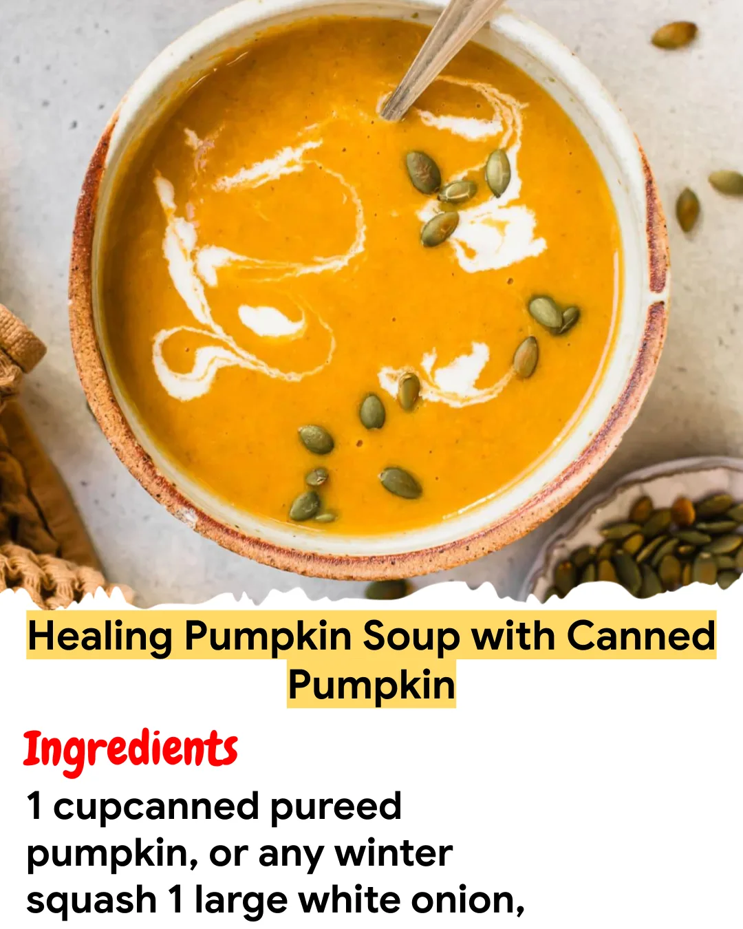 Meal Prep Recipe Healing Pumpkin Soup with Canned Pumpkin