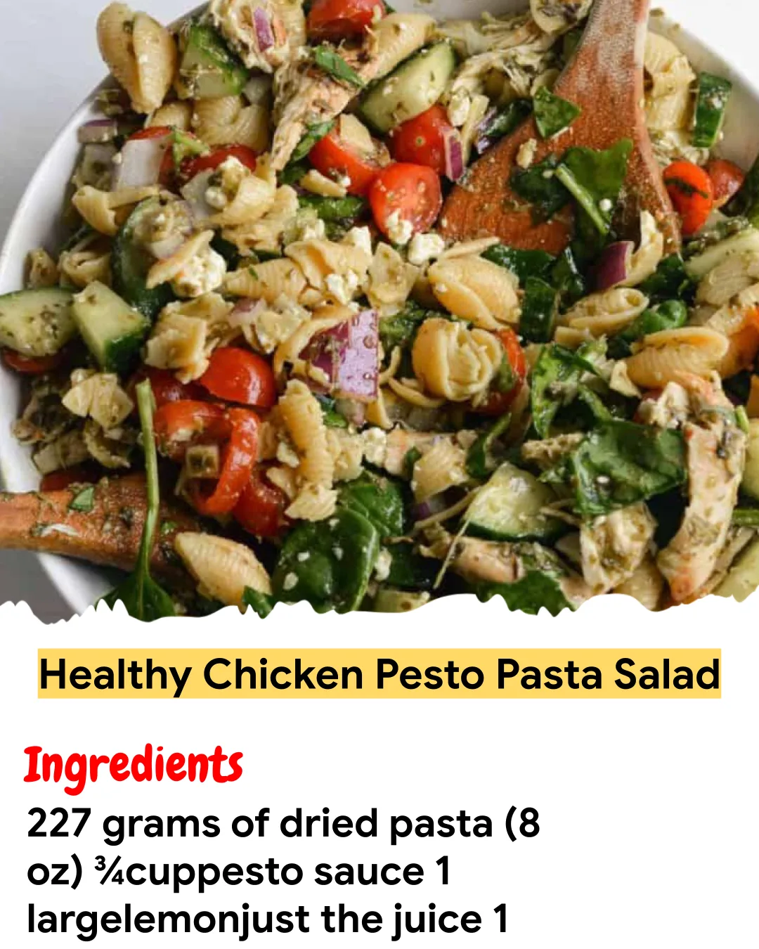 Meal Prep Recipe Healthy Chicken Pesto Pasta Salad