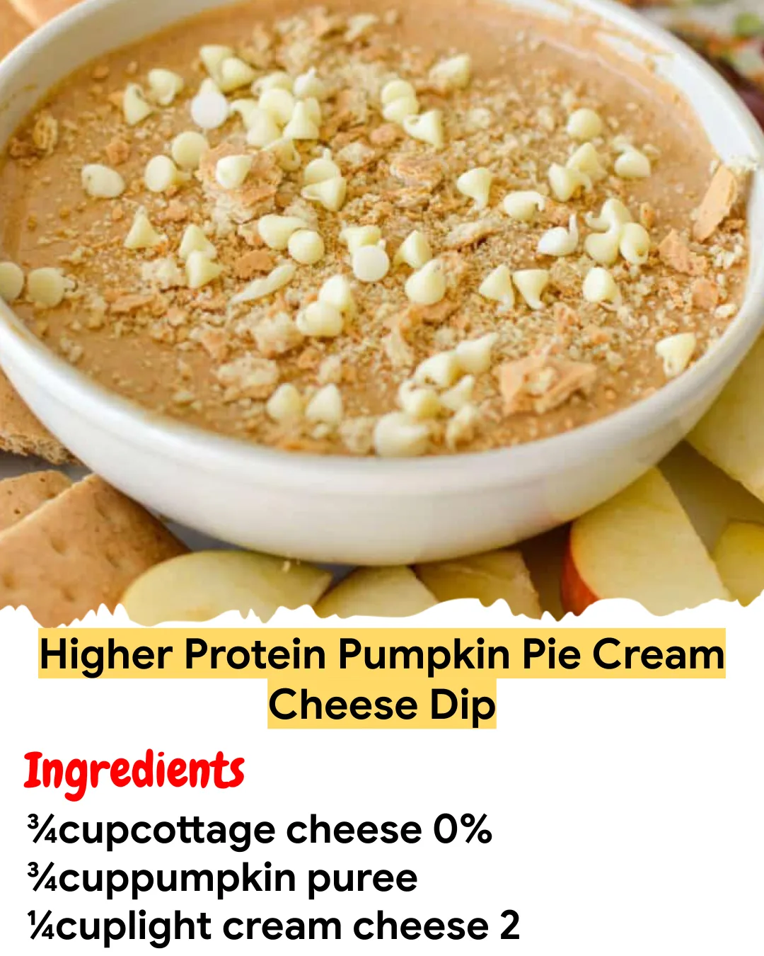 Meal Prep Recipe Higher Protein Pumpkin Pie Cream Cheese Dip