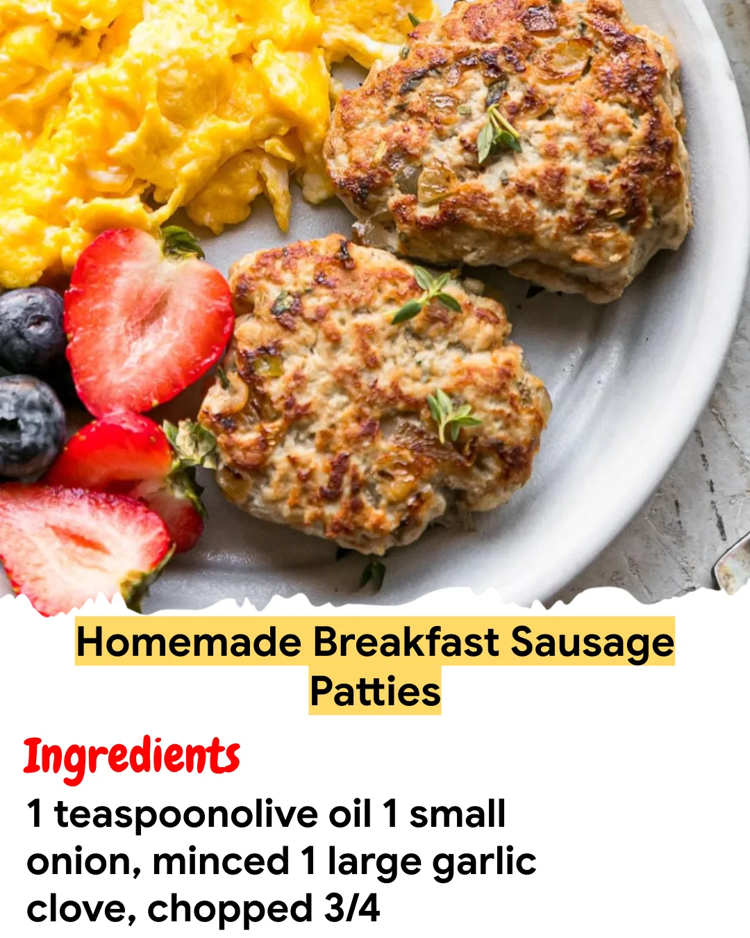 Meal Prep Recipe Homemade Breakfast Sausage Patties