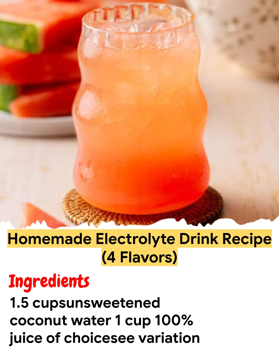 Meal Prep Recipe Homemade Electrolyte Drink Recipe (4 Flavors)