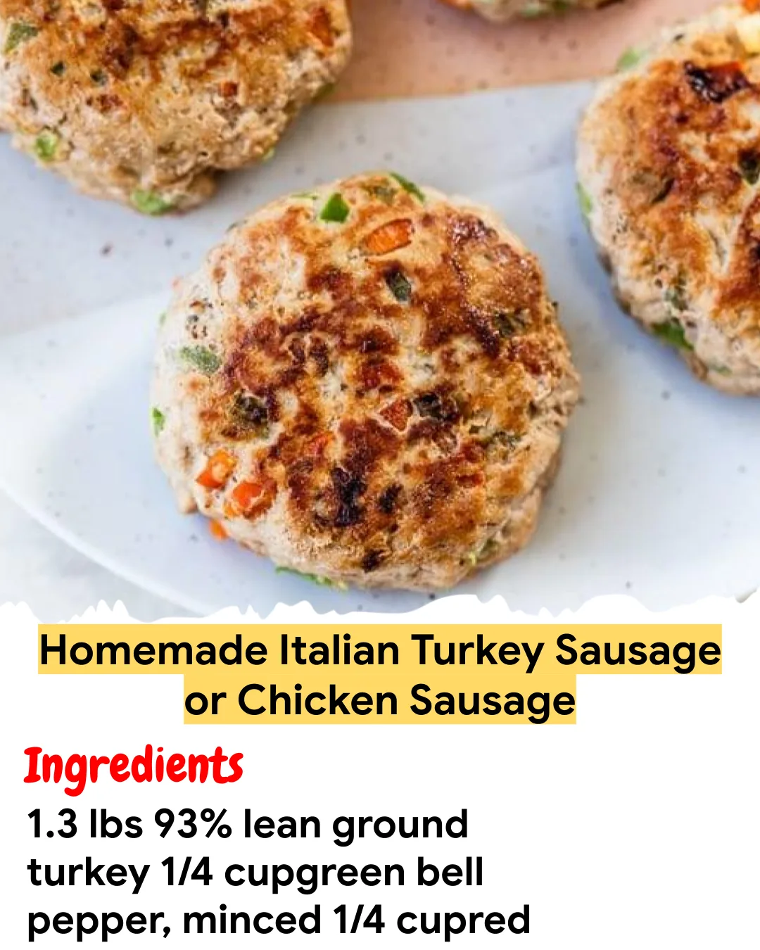 Meal Prep Recipe Homemade Italian Turkey Sausage or Chicken Sausage