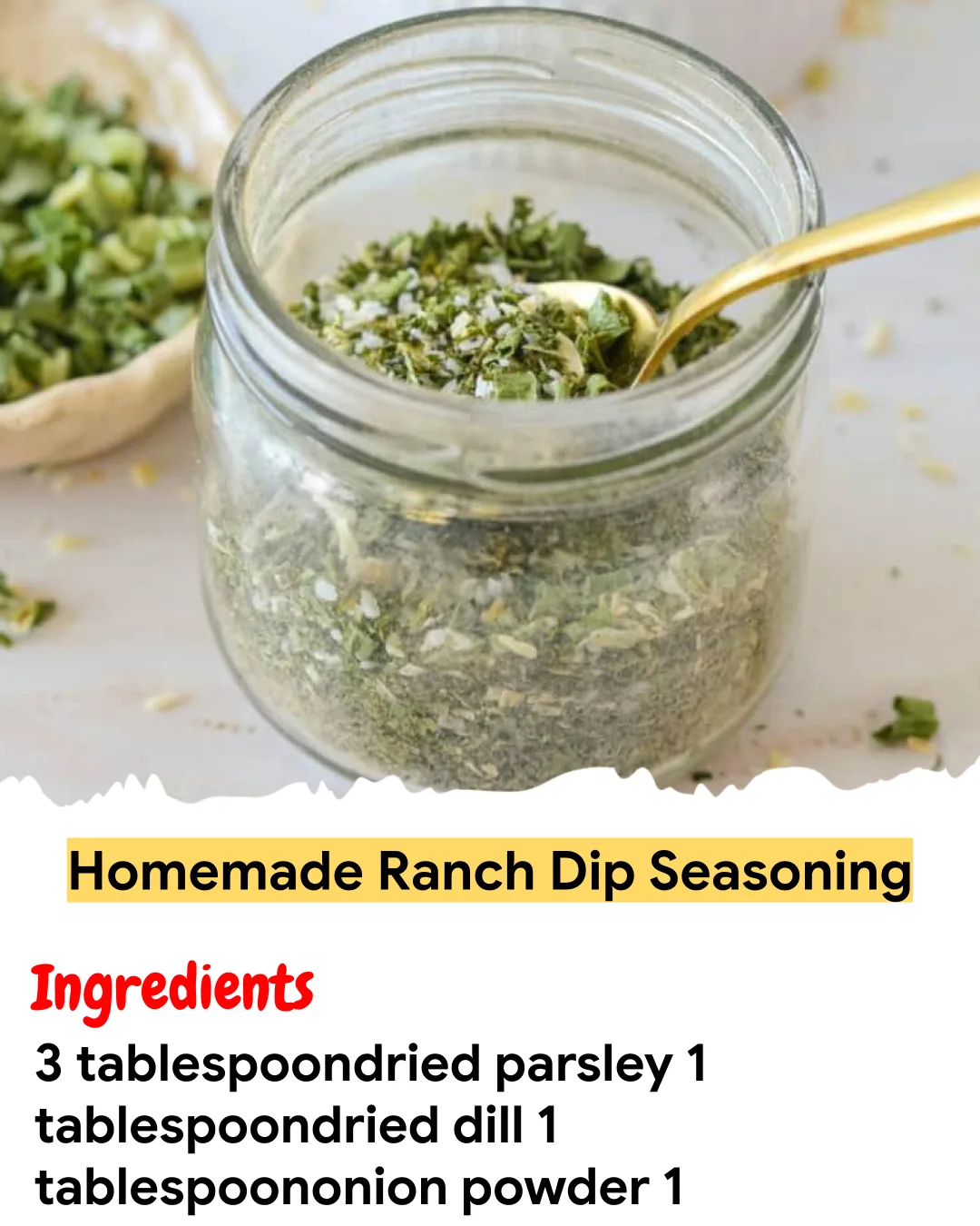 Meal Prep Recipe Homemade Ranch Dip Seasoning