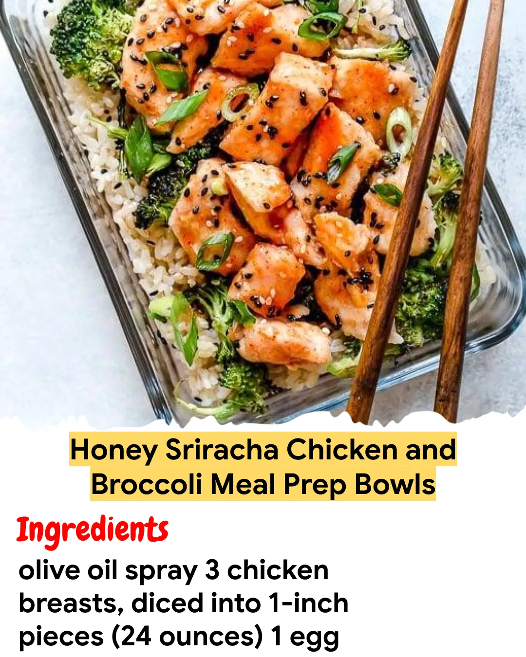 Meal Prep Recipe Honey Sriracha Chicken and Broccoli Meal Prep Bowls