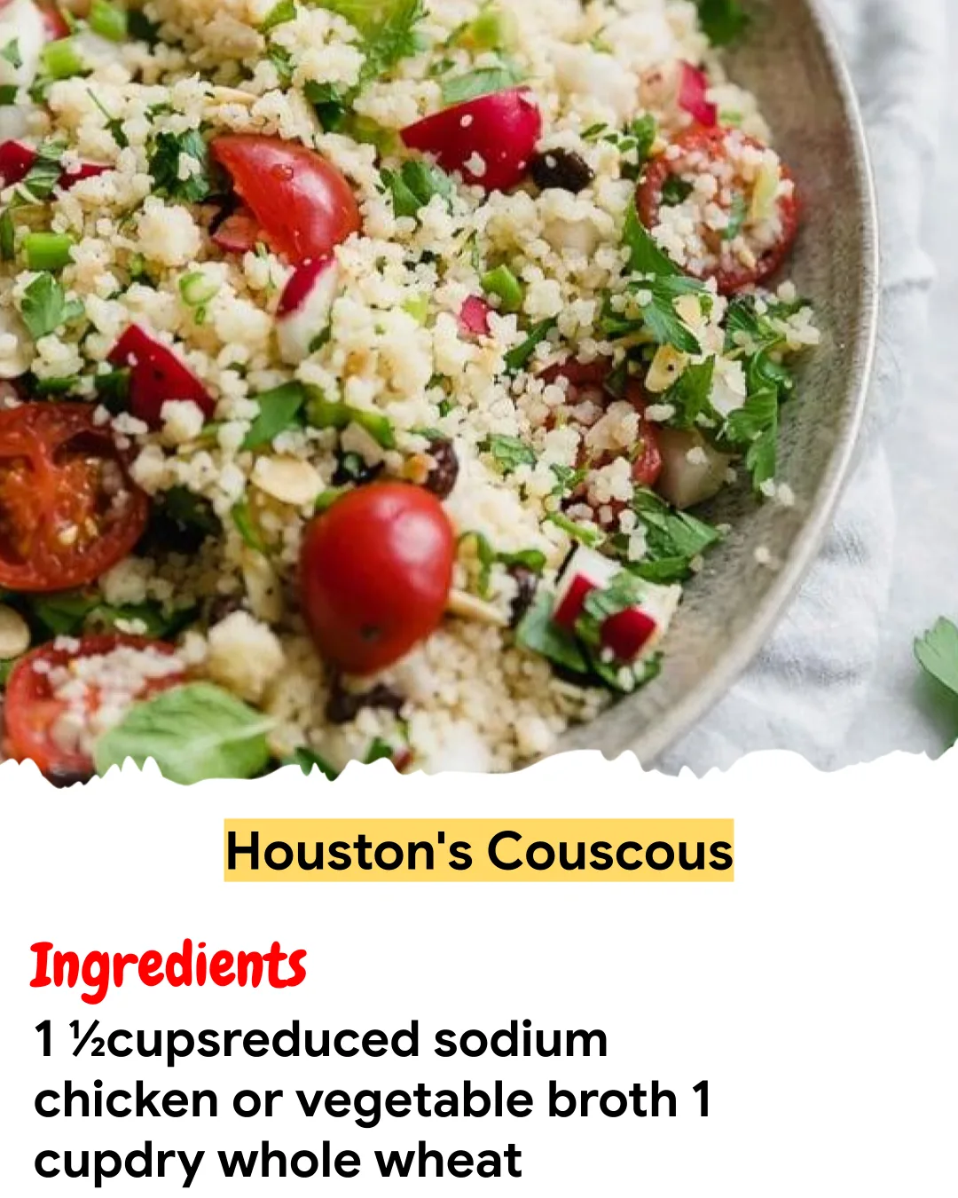 Meal Prep Recipe Houston's Couscous
