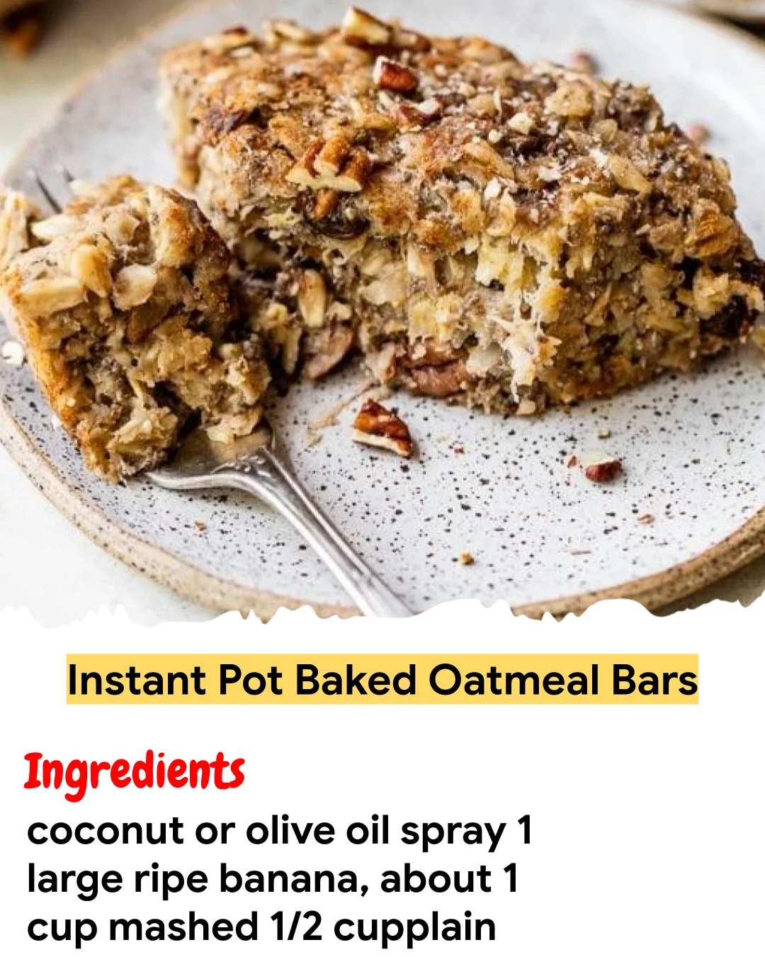 Meal Prep Recipe Instant Pot Baked Oatmeal Bars