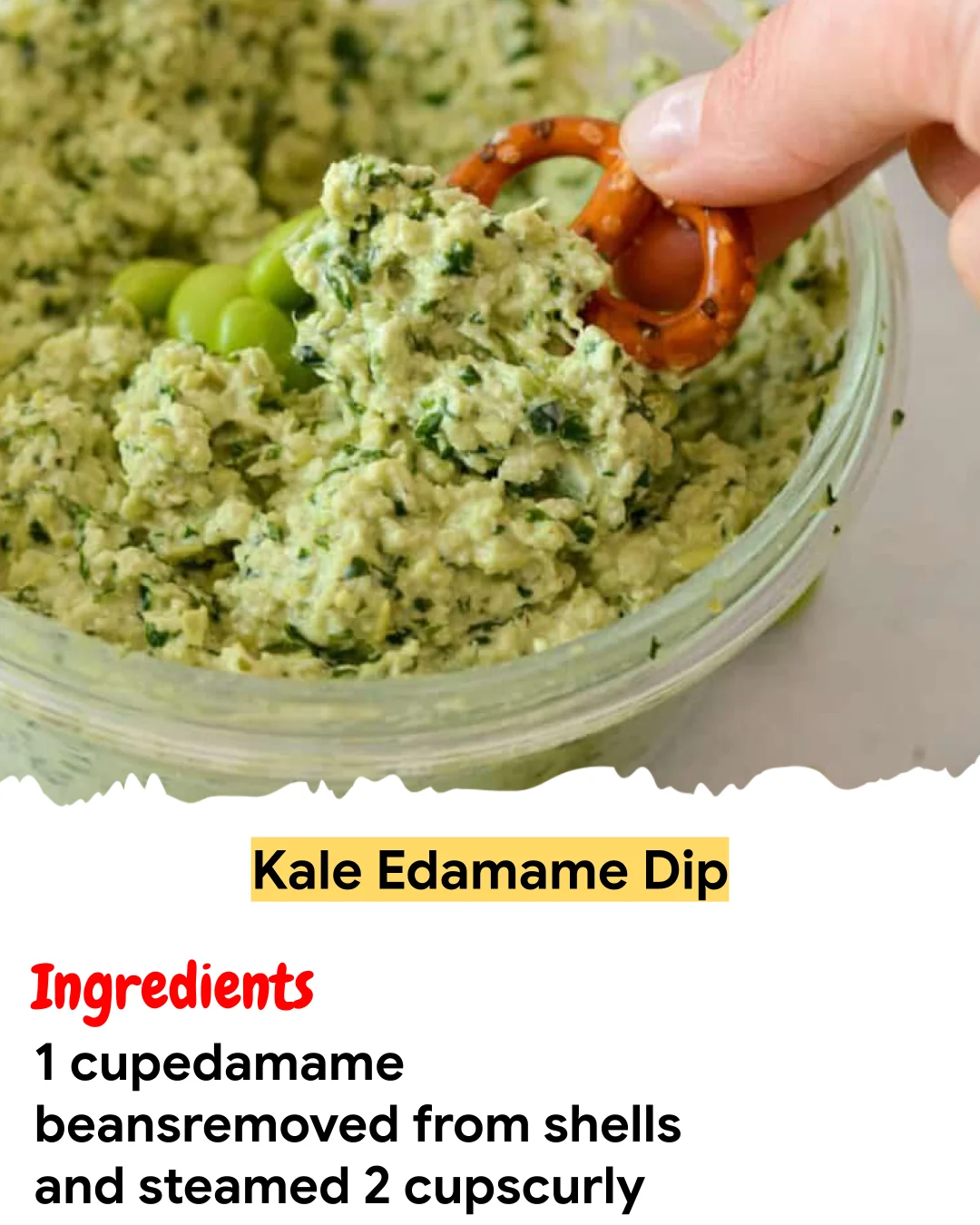 Meal Prep Recipe Kale Edamame Dip