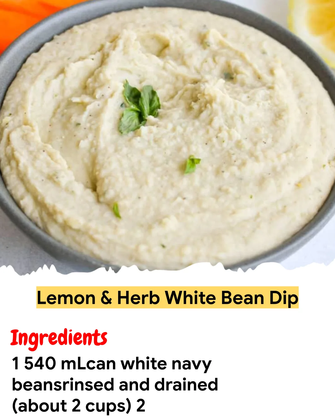 Meal Prep Recipe Lemon & Herb White Bean Dip