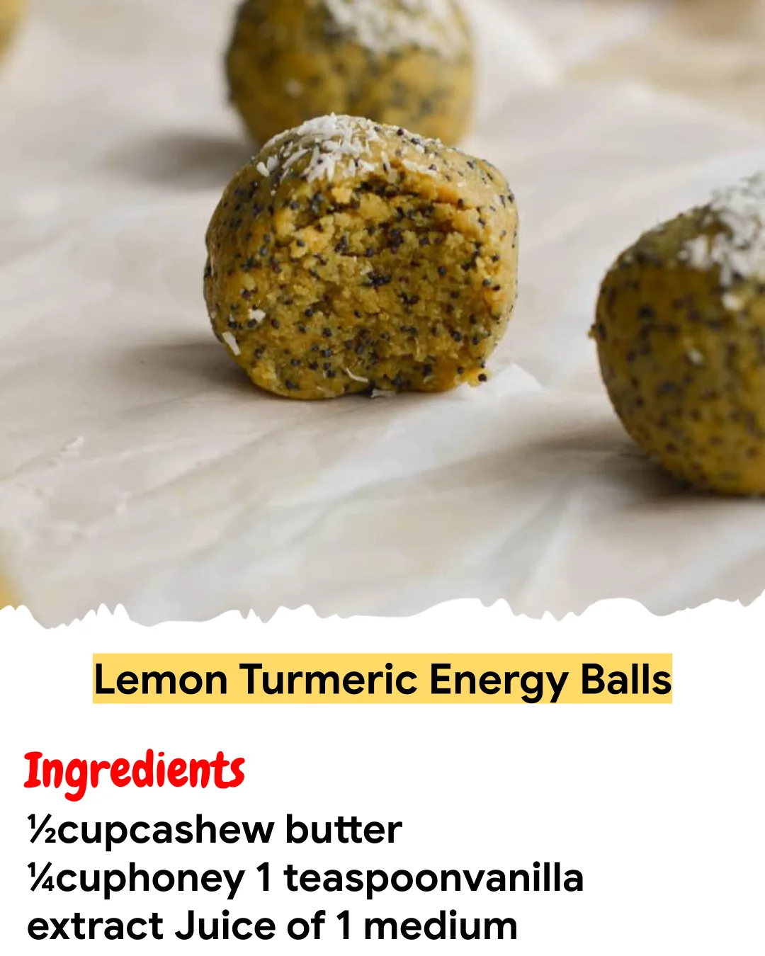 Meal Prep Recipe Lemon Turmeric Energy Balls