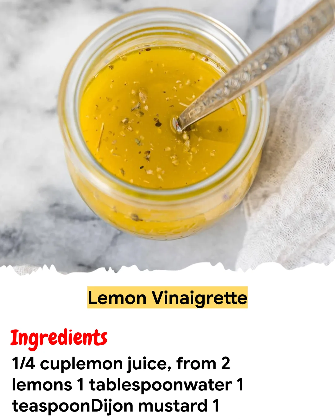 Meal Prep Recipe Lemon Vinaigrette