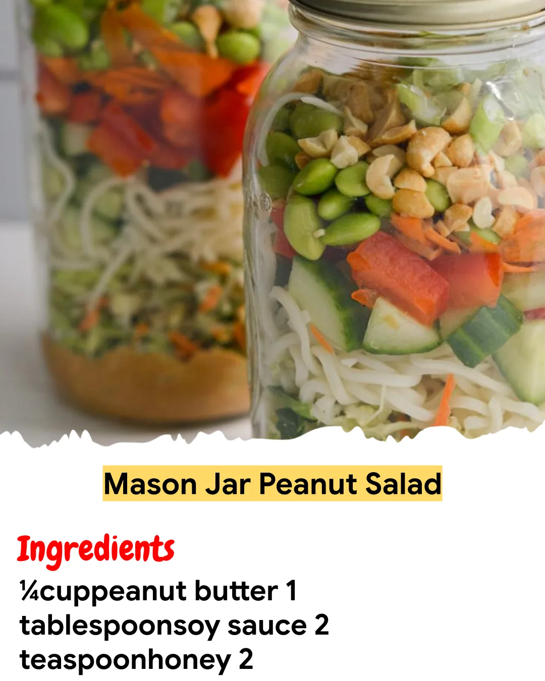 Meal Prep Recipe Mason Jar Peanut Salad