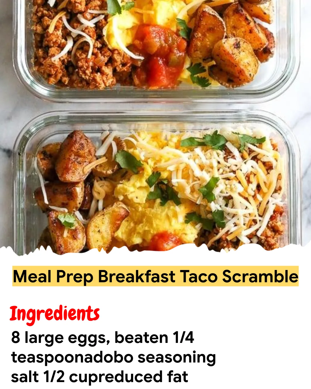Meal Prep Recipe Meal Prep Breakfast Taco Scramble