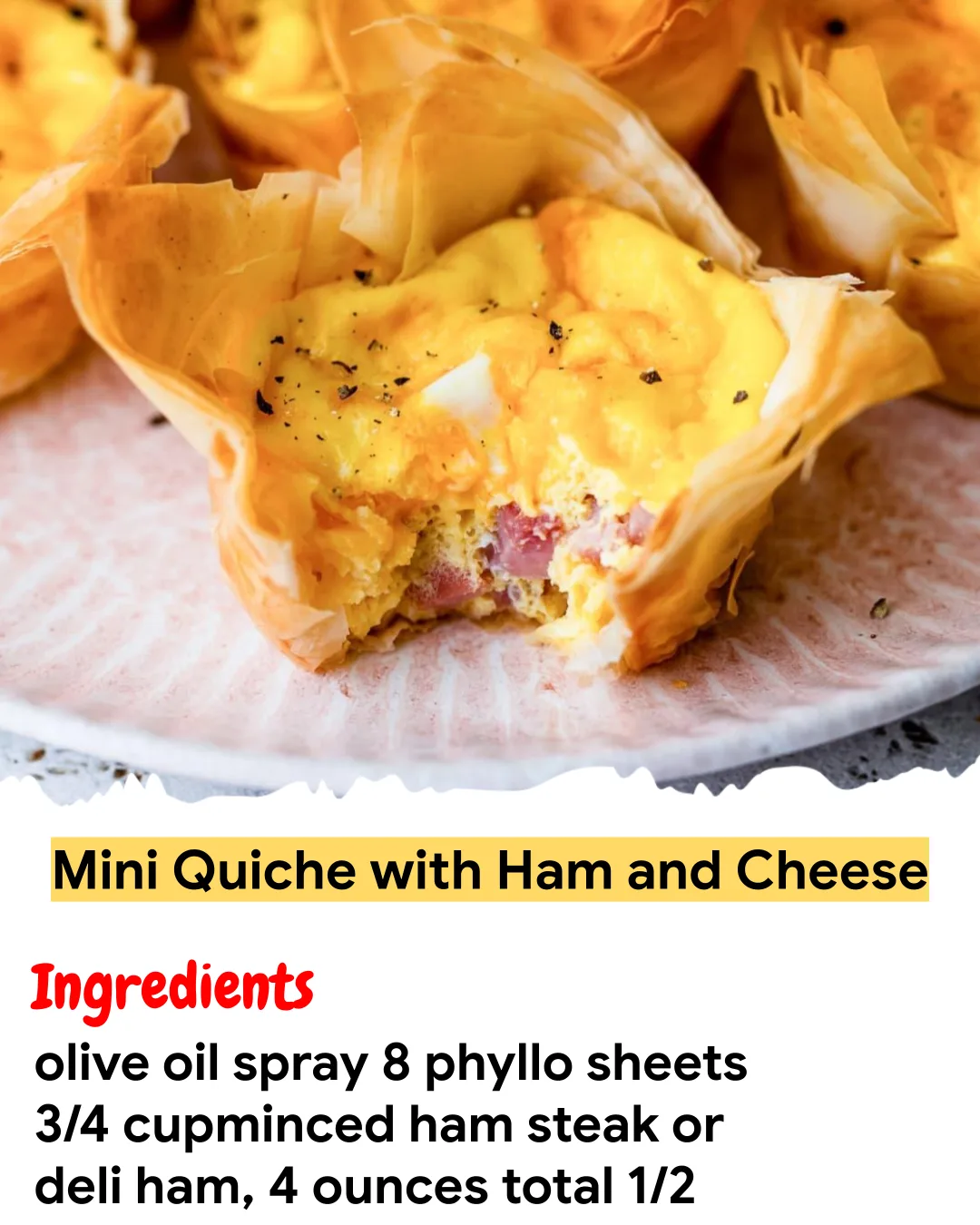 Meal Prep Recipe Mini Quiche with Ham and Cheese