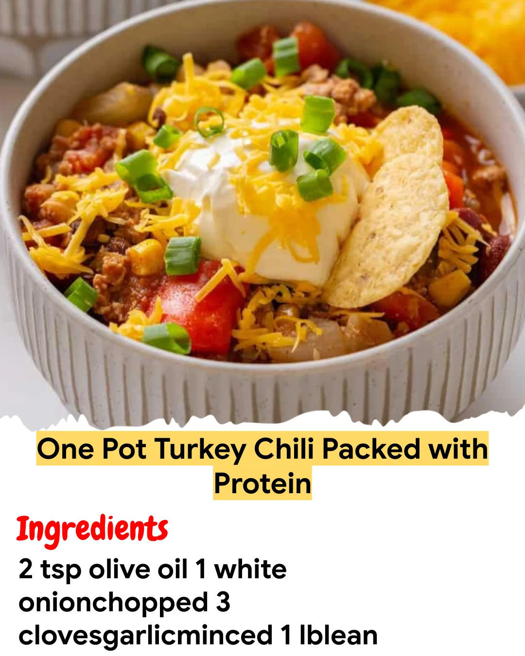 Meal Prep Recipe One Pot Turkey Chili Packed with Protein