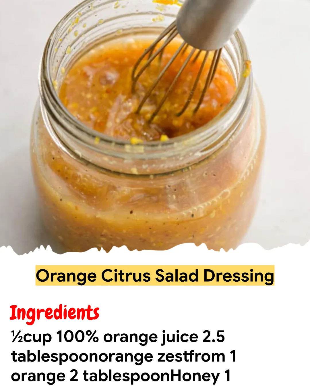 Meal Prep Recipe Orange Citrus Salad Dressing