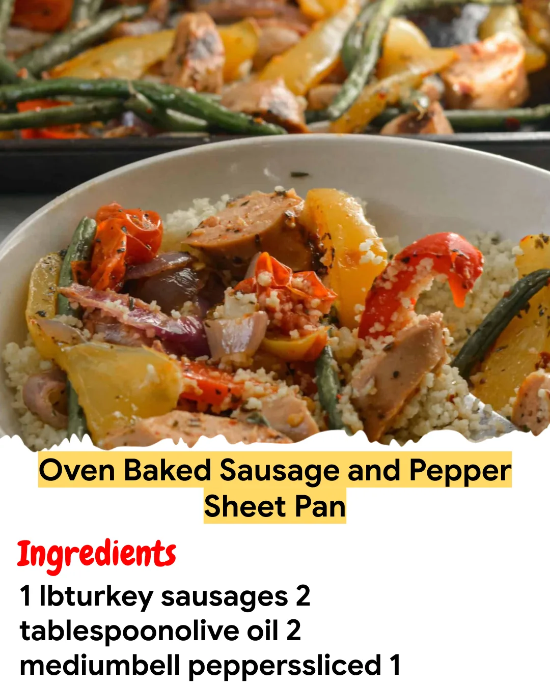 Meal Prep Recipe Oven Baked Sausage and Pepper Sheet Pan