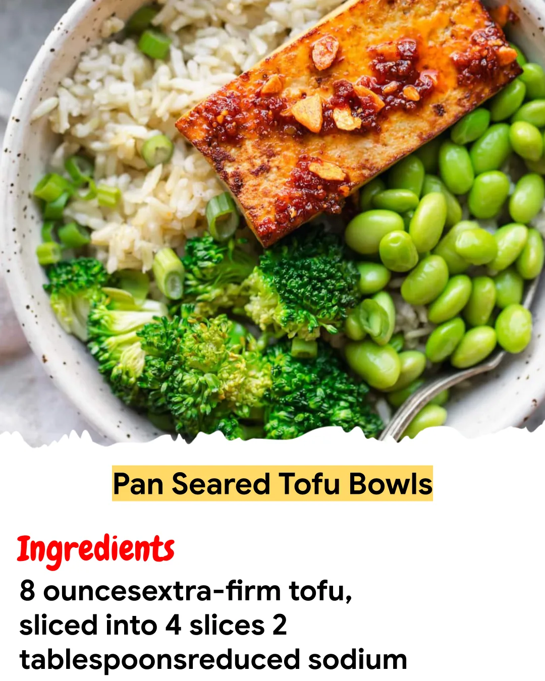 Meal Prep Recipe Pan Seared Tofu Bowls