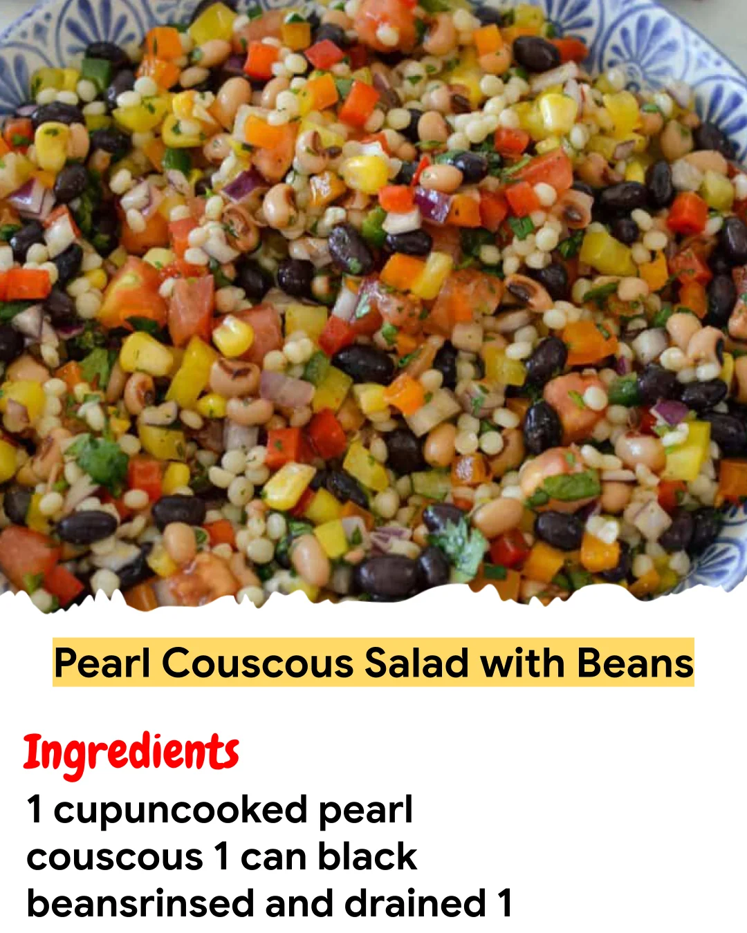 Meal Prep Recipe Pearl Couscous Salad with Beans