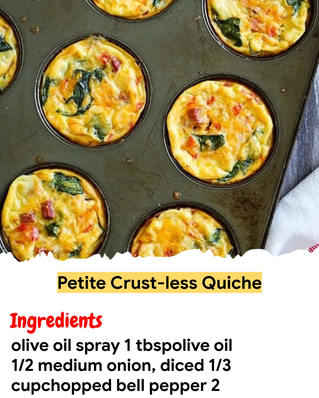 Meal Prep Recipe Petite Crust-less Quiche