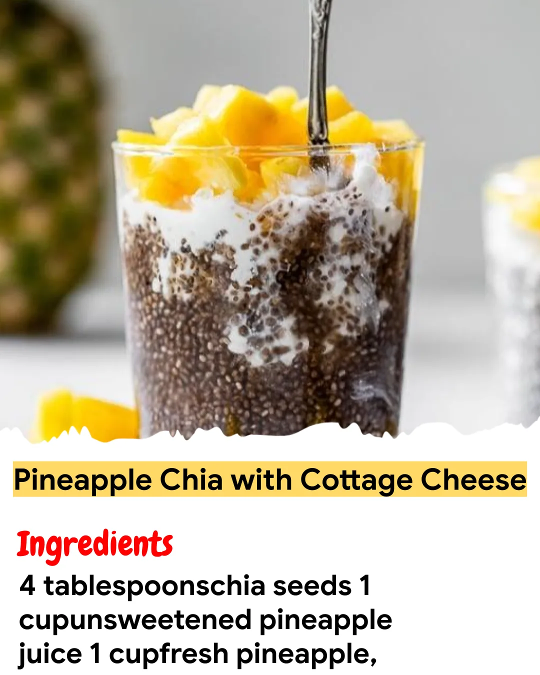 Meal Prep Recipe Pineapple Chia with Cottage Cheese