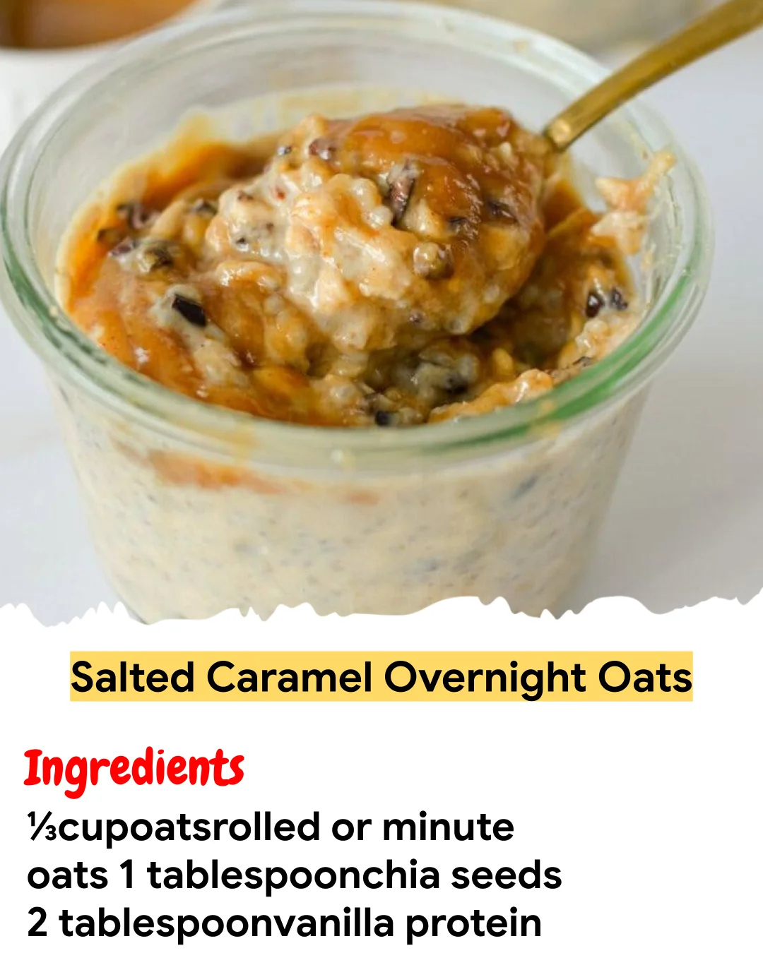 Meal Prep Recipe Salted Caramel Overnight Oats