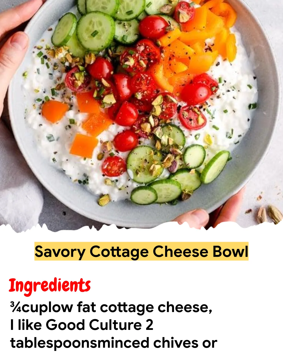 Meal Prep Recipe Savory Cottage Cheese Bowl