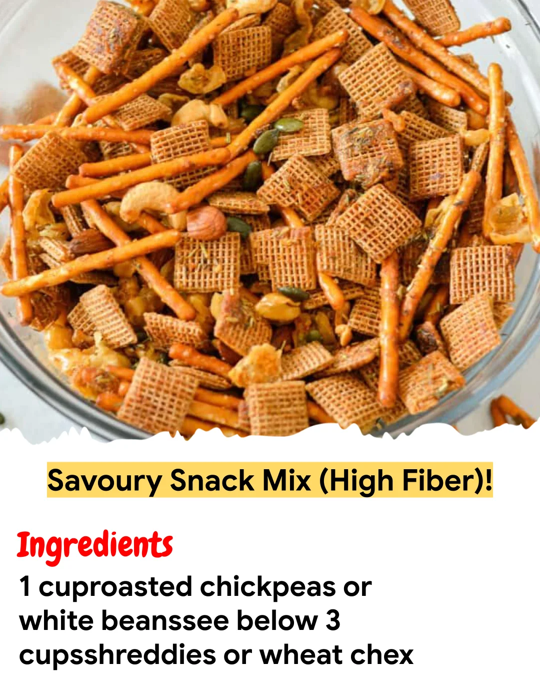 Meal Prep Recipe Savoury Snack Mix (High Fiber)!