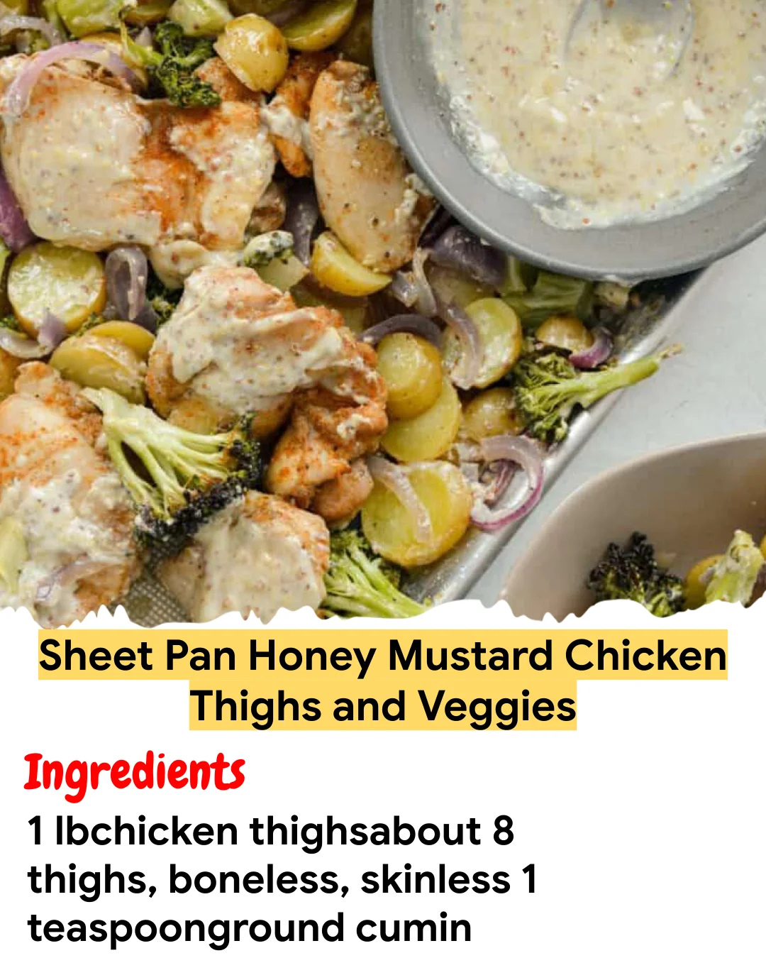 Meal Prep Recipe Sheet Pan Honey Mustard Chicken Thighs and Veggies