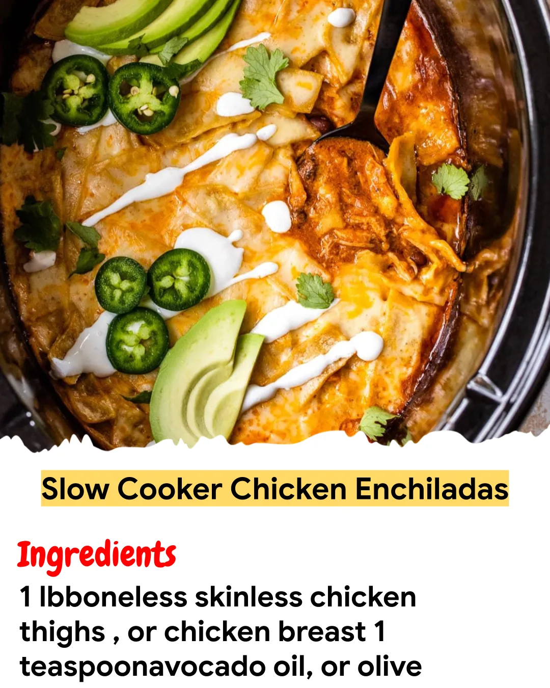 Meal Prep Recipe Slow Cooker Chicken Enchiladas
