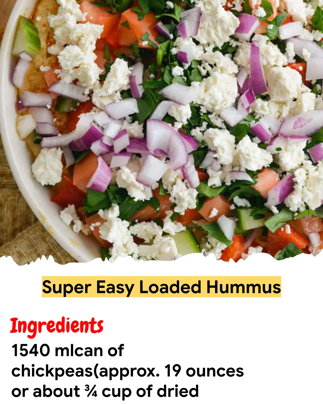 Meal Prep Recipe Super Easy Loaded Hummus