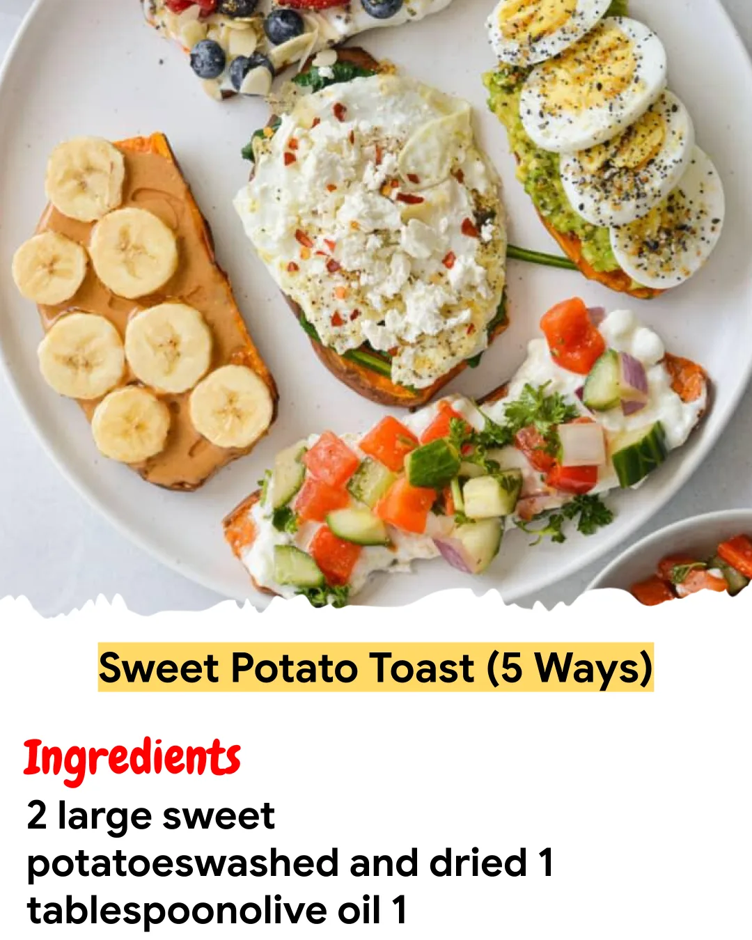 Meal Prep Recipe Sweet Potato Toast (5 Ways)