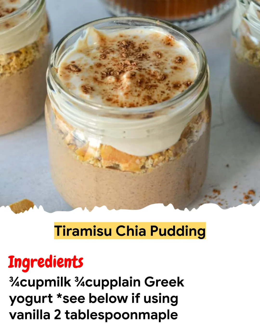 Meal Prep Recipe Tiramisu Chia Pudding